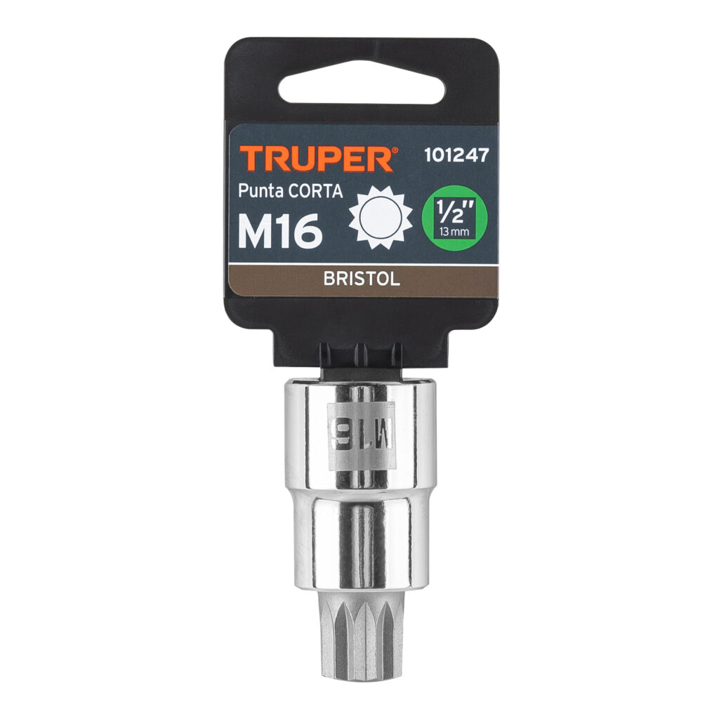 Dado punta corta bristol M16, cuadro 1/2″, Truper D-1216-BC 101247 ...